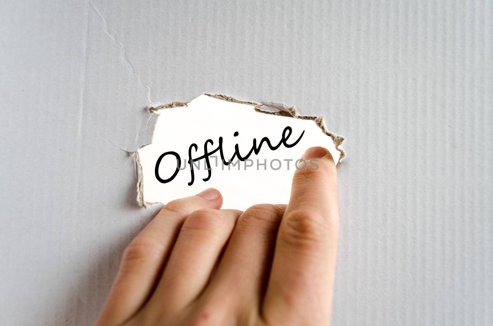 Offline text concept isolated over white background
