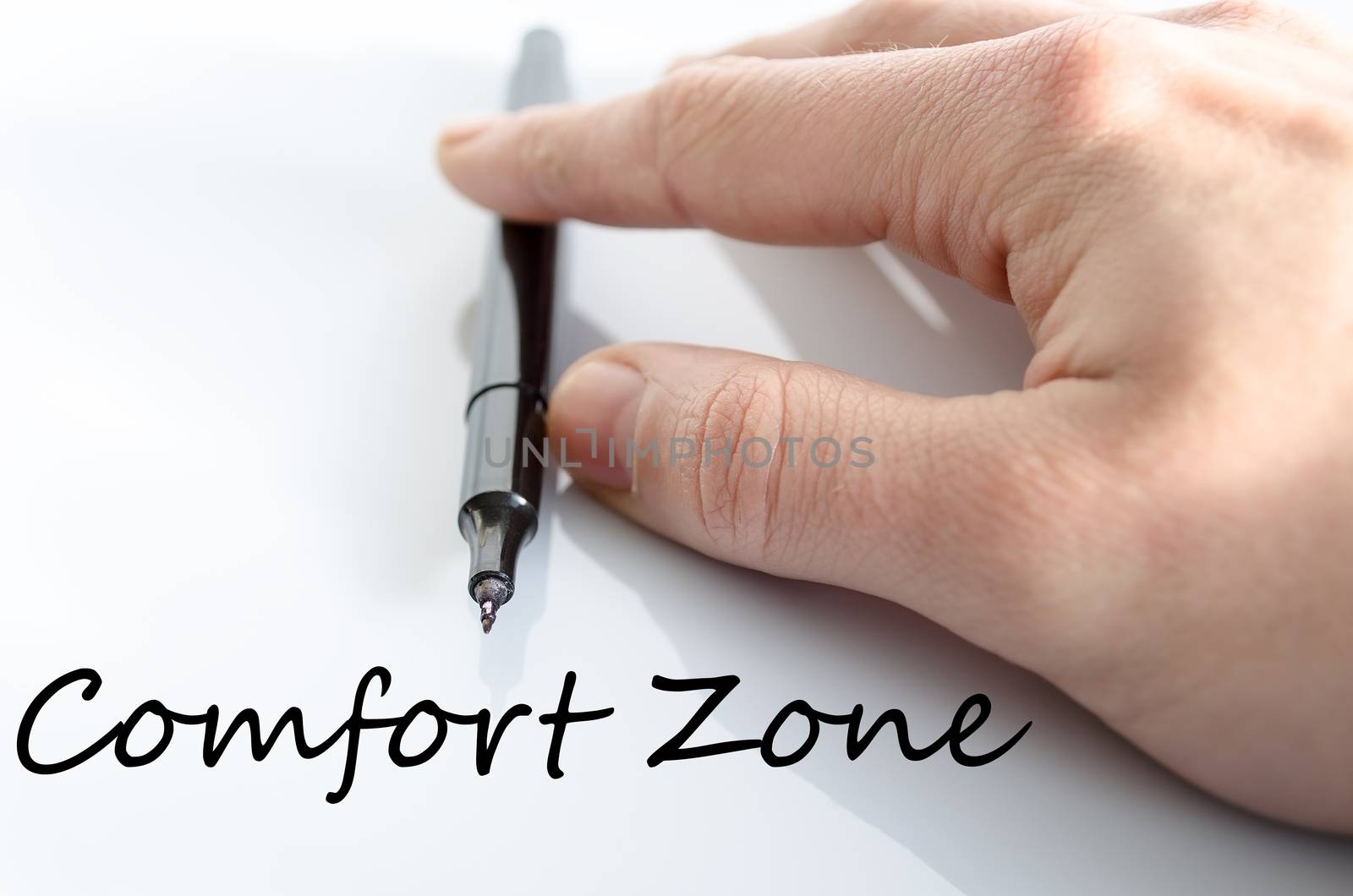 Comfort zone text concept isolated over white background