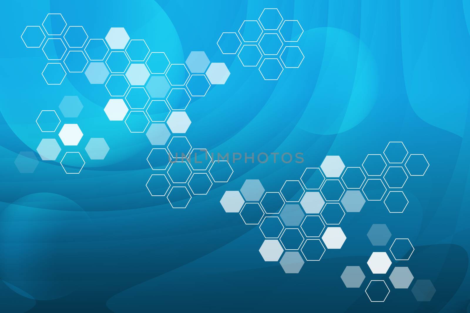 Abstract blue background with circles and rounds