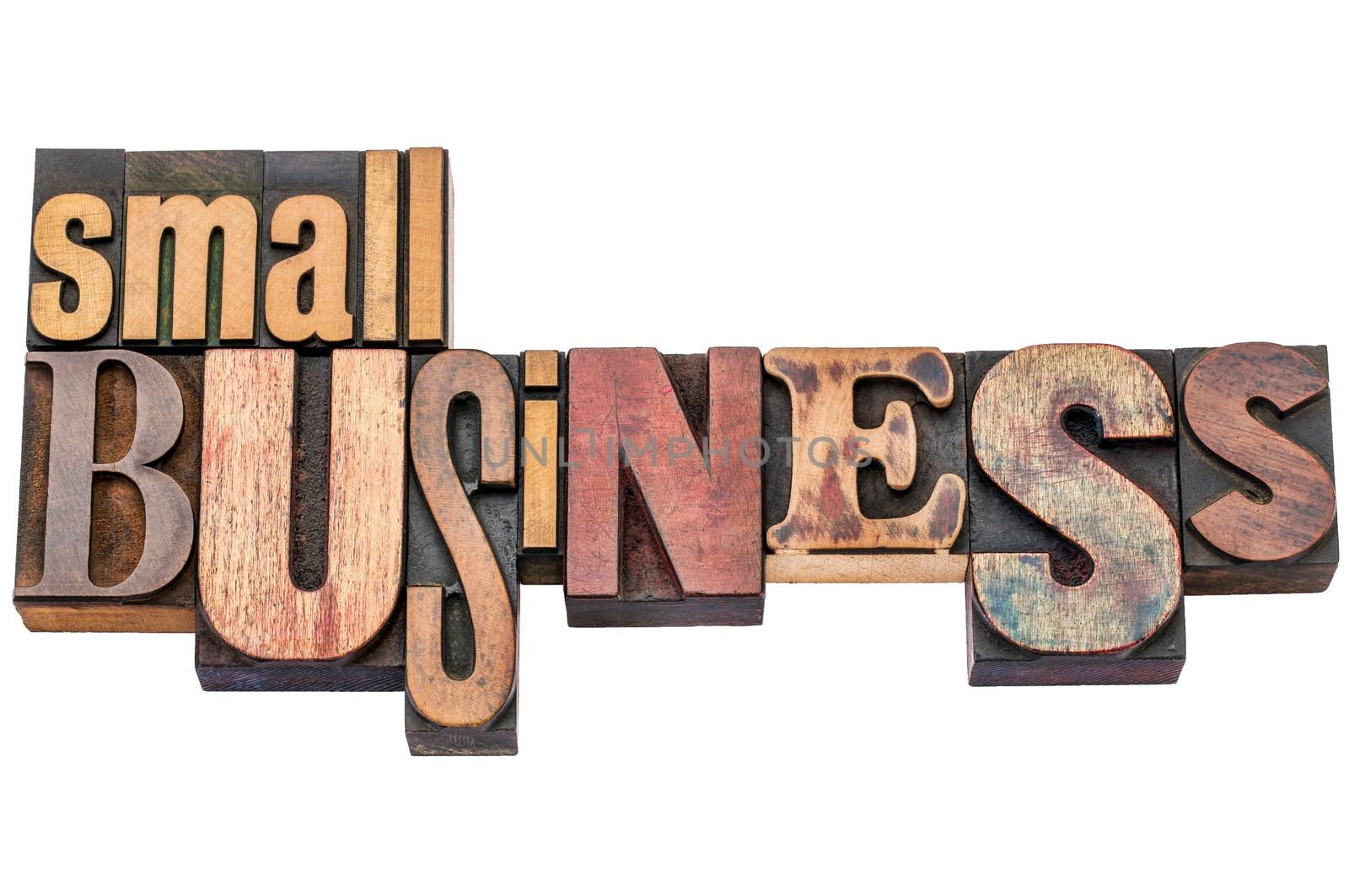 small business typography in wood type by PixelsAway