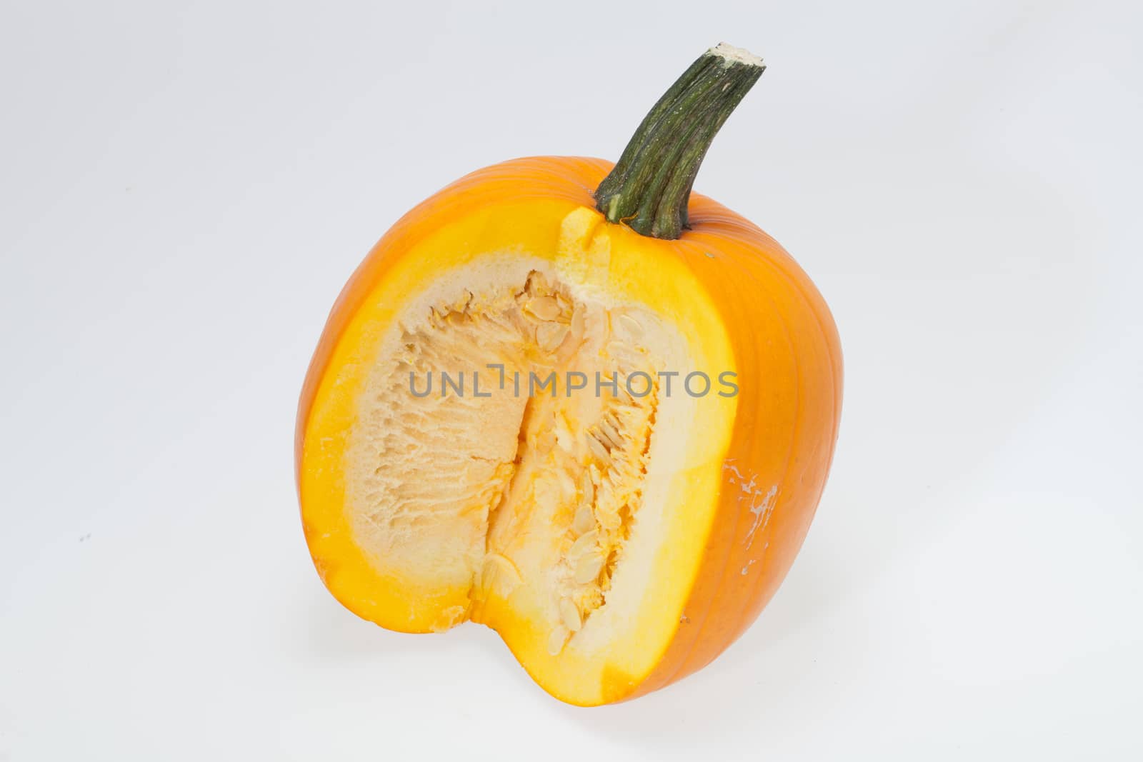 Fresh orange pumpkin isolated on white background 
