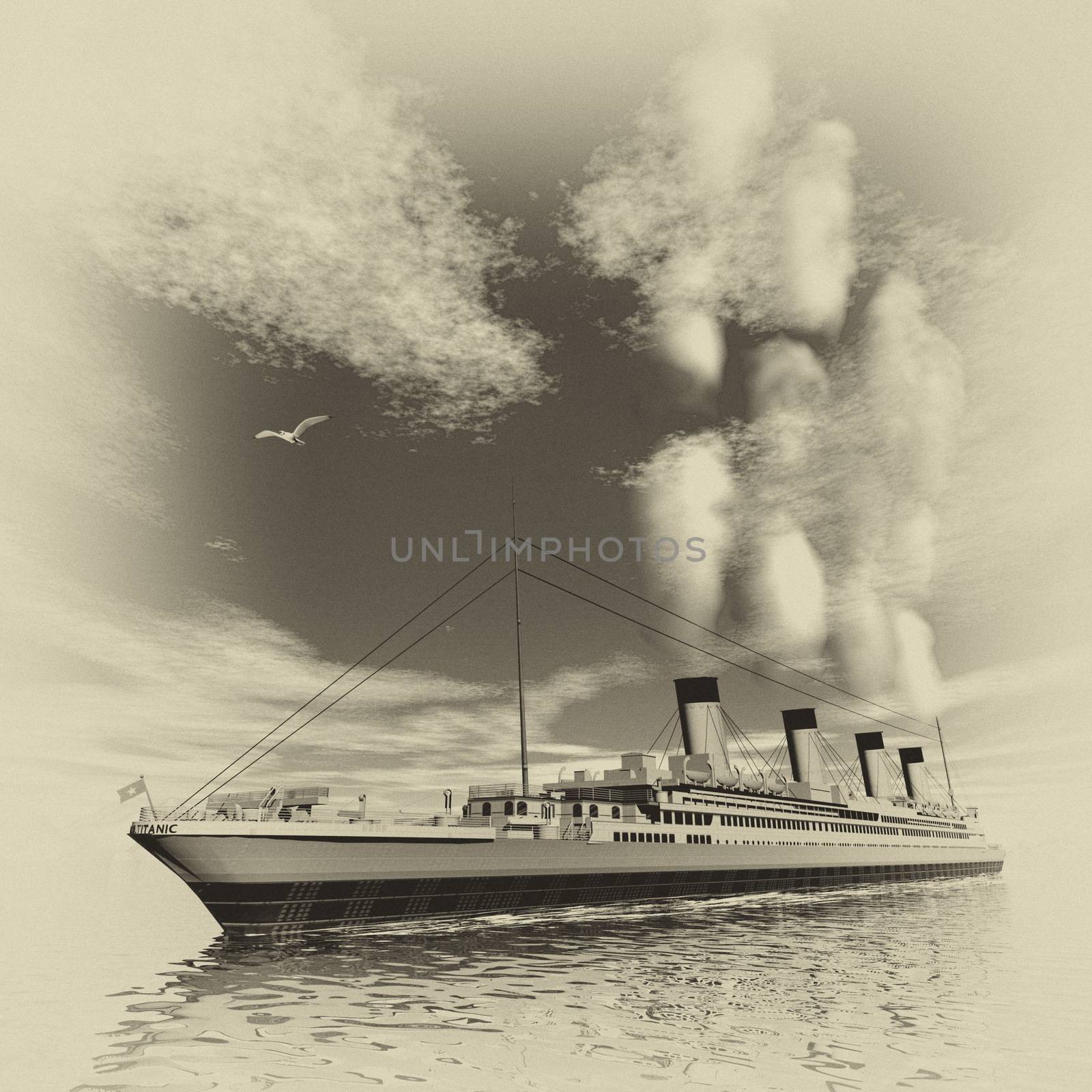 Titanic ship - 3D render by Elenaphotos21