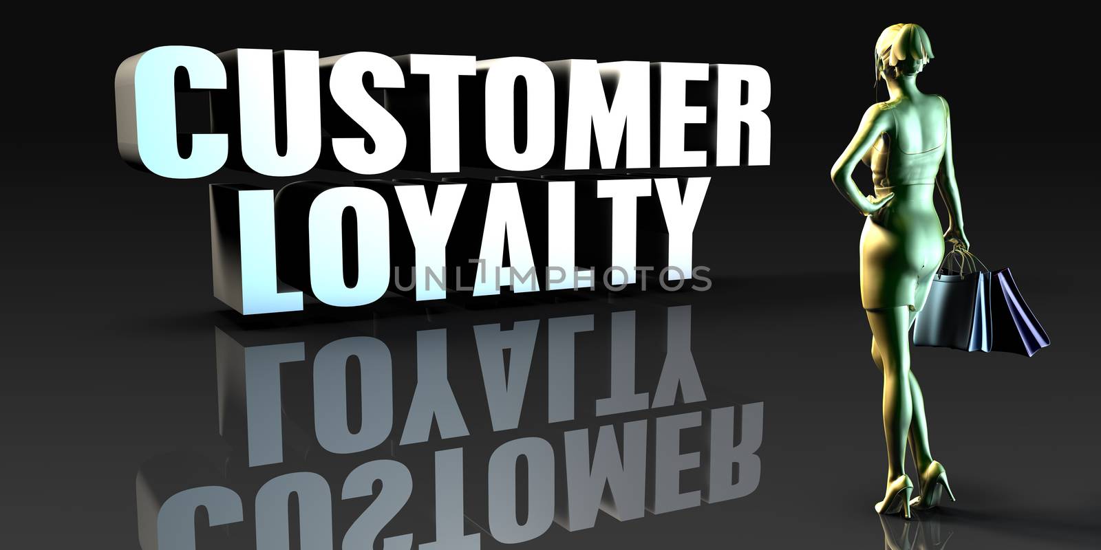 Customer Loyalty as a Concept with Lady Holding Shopping Bags