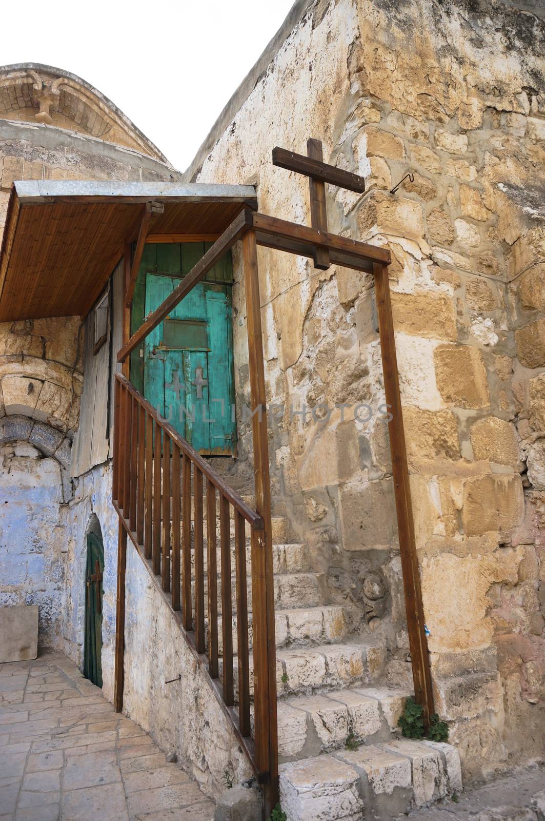 Cross in copts church in Jerusalem old city