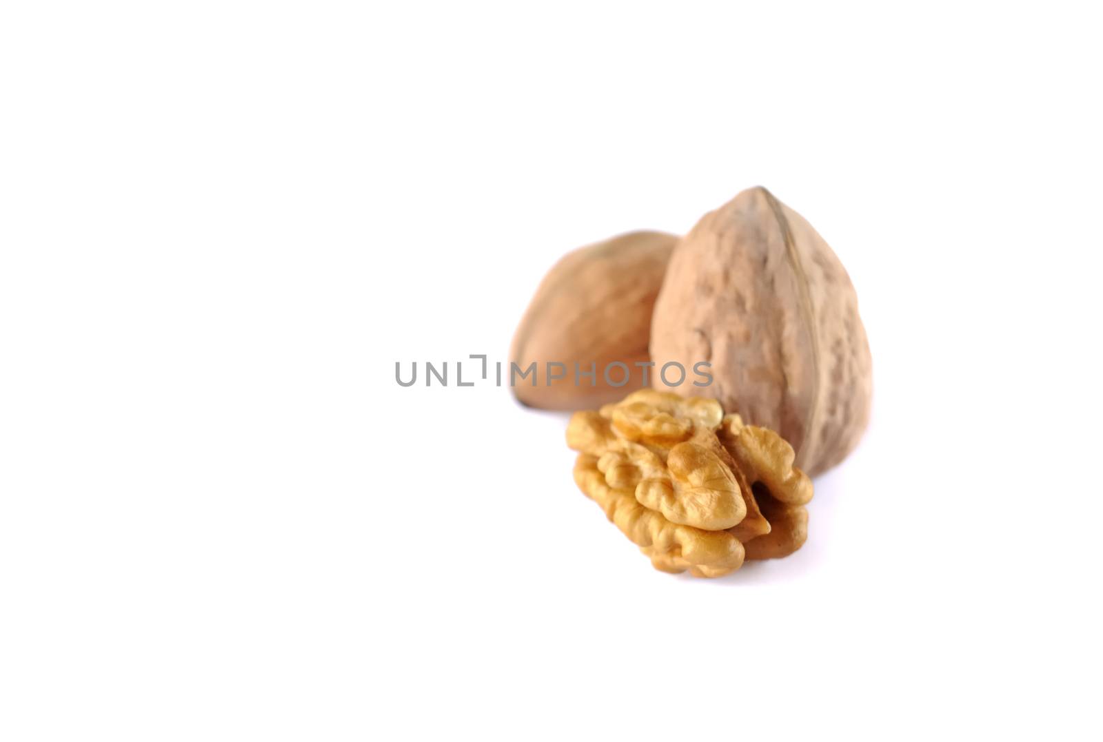 walnuts isolated on white bacground stock photo