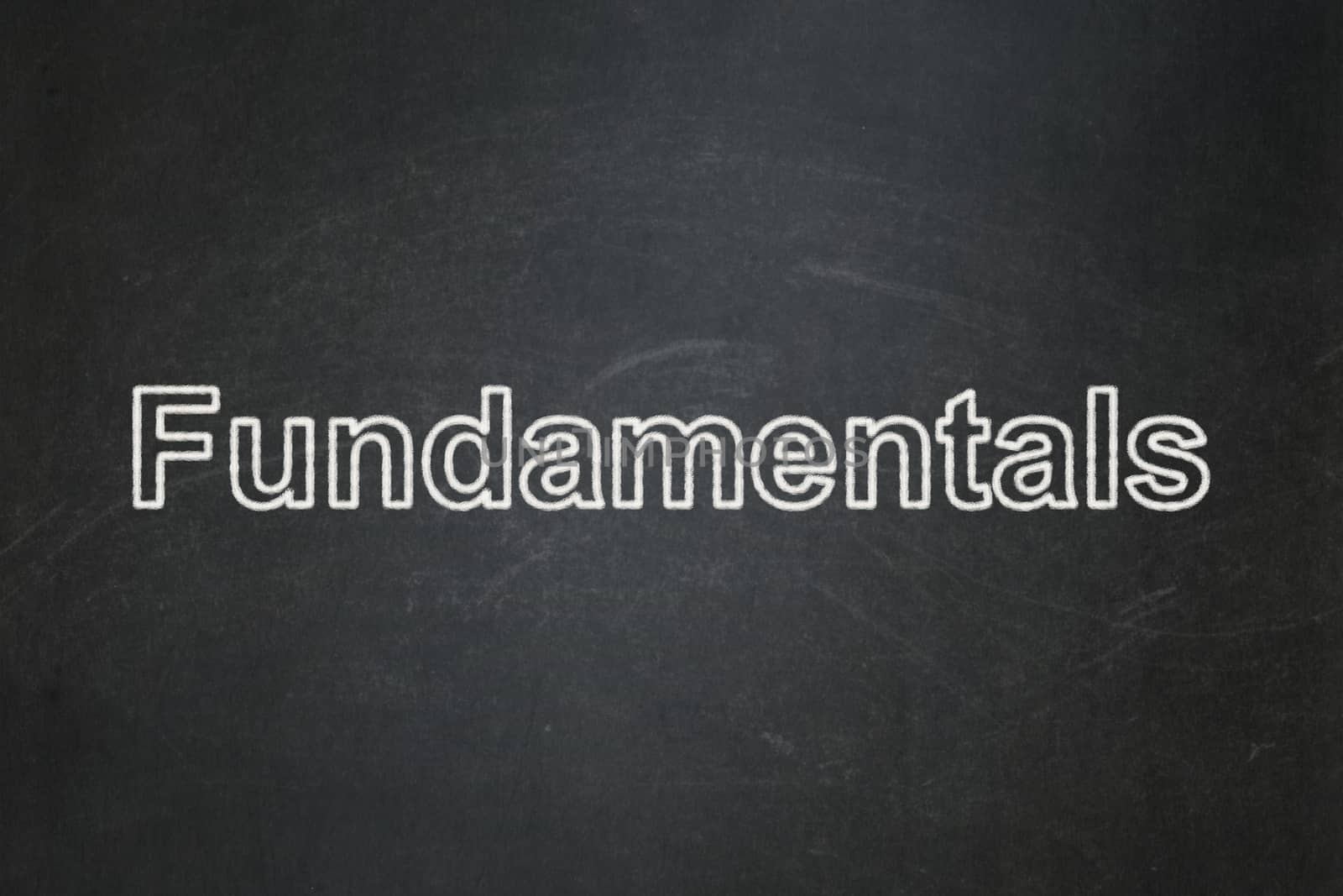 Science concept: text Fundamentals on Black chalkboard background