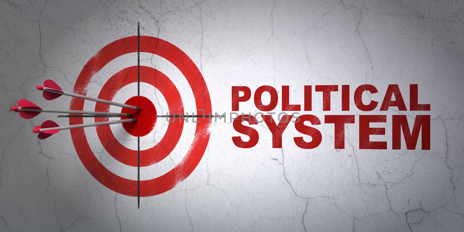 Politics concept: target and Political System on wall background by maxkabakov