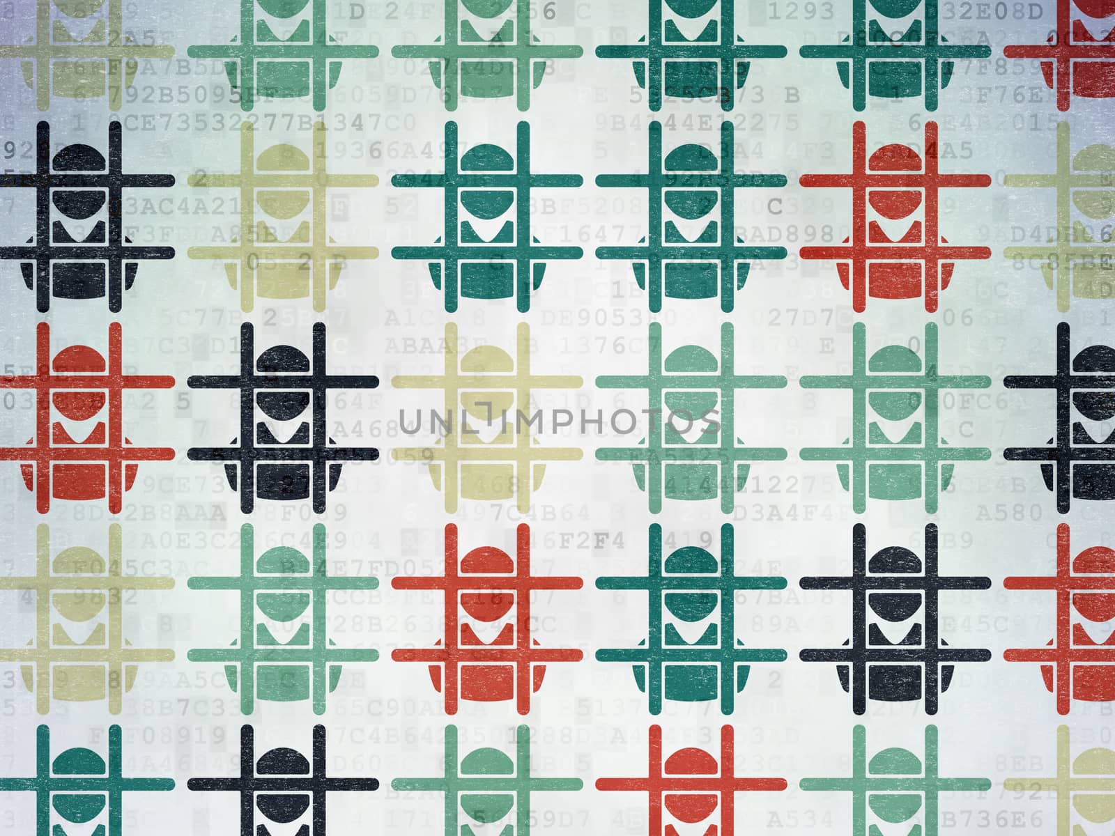 Law concept: Painted multicolor Criminal icons on Digital Paper background