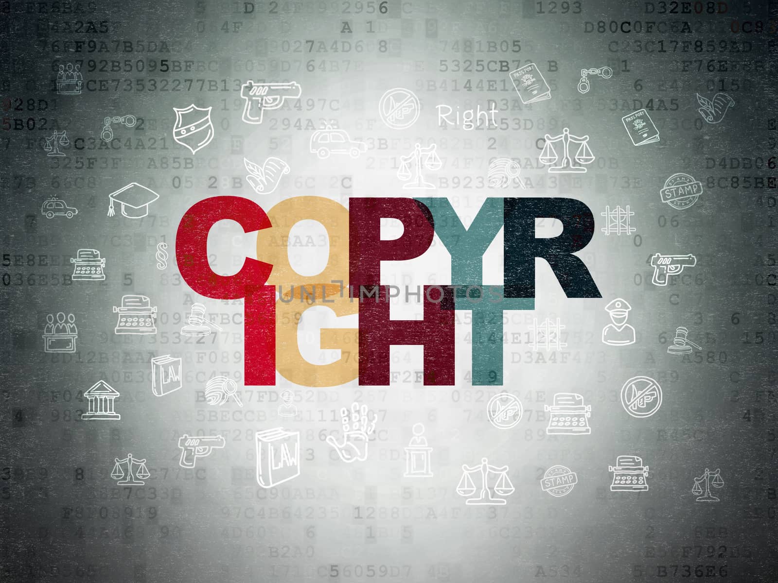 Law concept: Copyright on Digital Paper background by maxkabakov
