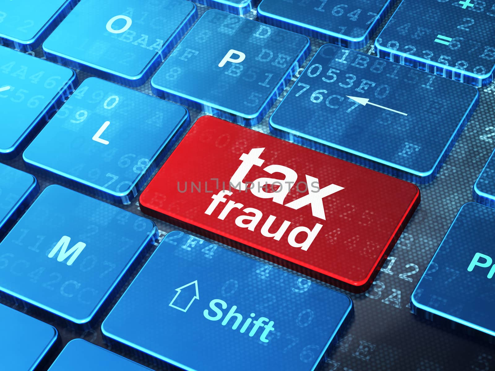 Law concept: Tax Fraud on computer keyboard background by maxkabakov