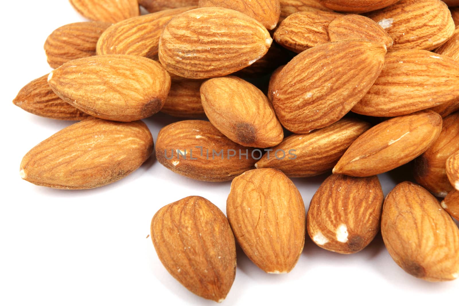 Almond nuts isolated.