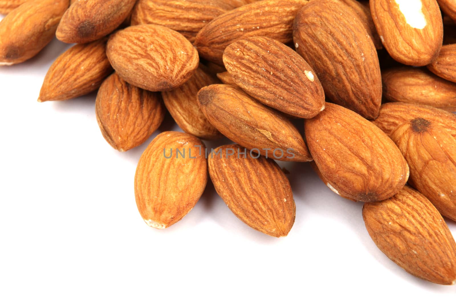 Almond nuts isolated.