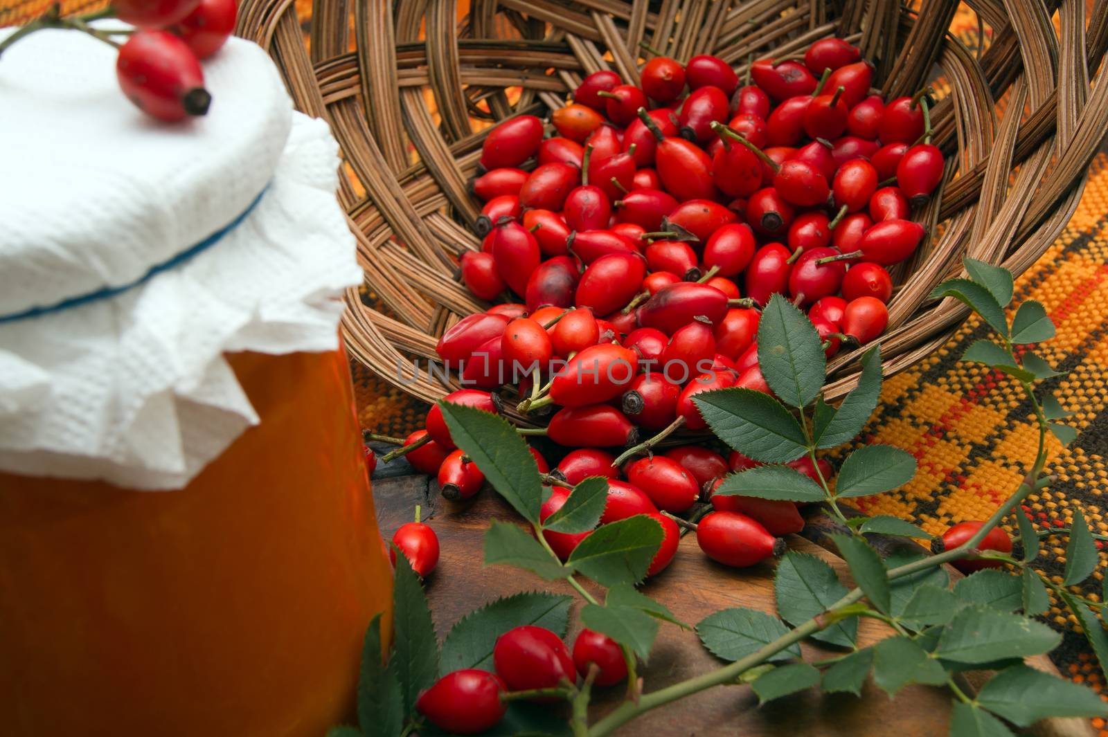 Rose hips prepare delicious jam a lot of vitamin C.