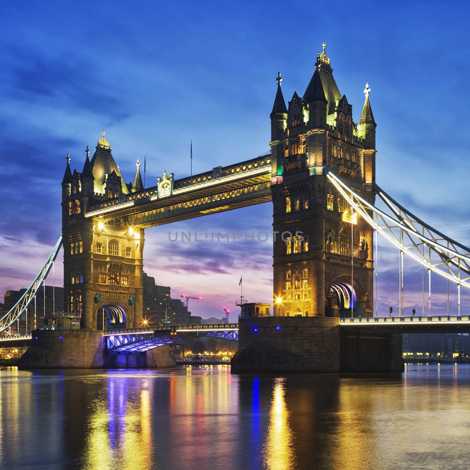 Tower Bridge in the evening, London, England