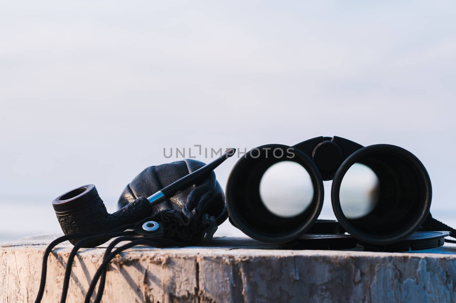 Binoculars on the stump by styf22
