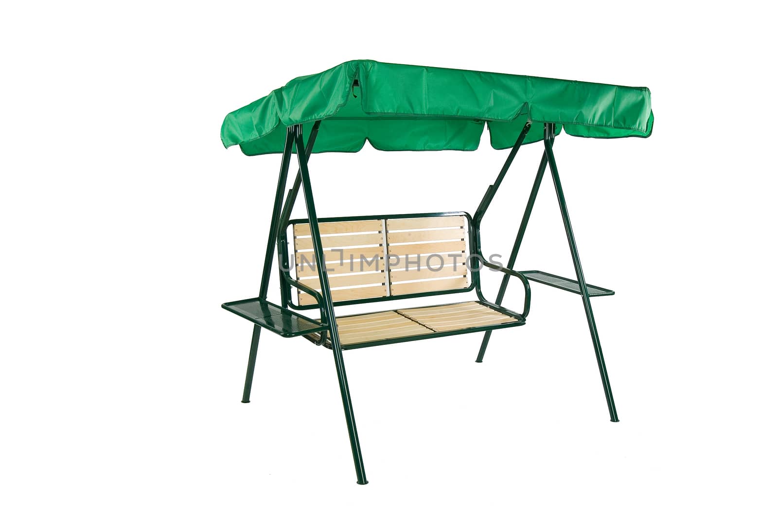 Camping and garden furniture on isolated studio background