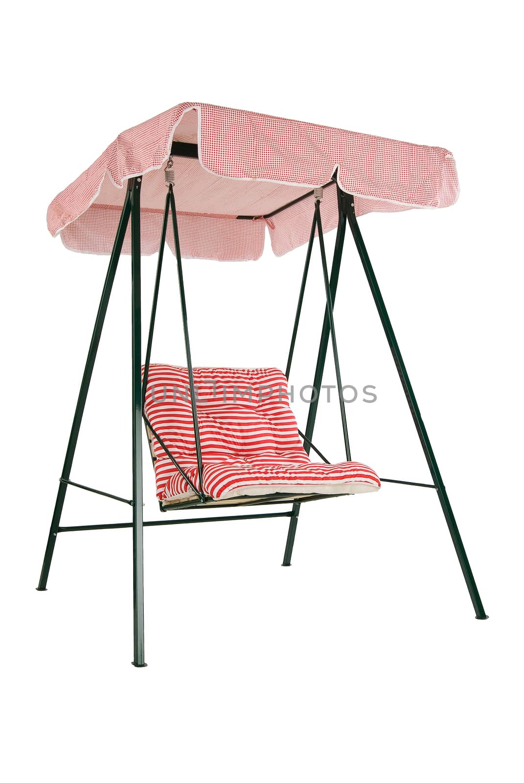 Camping and garden furniture on isolated studio background