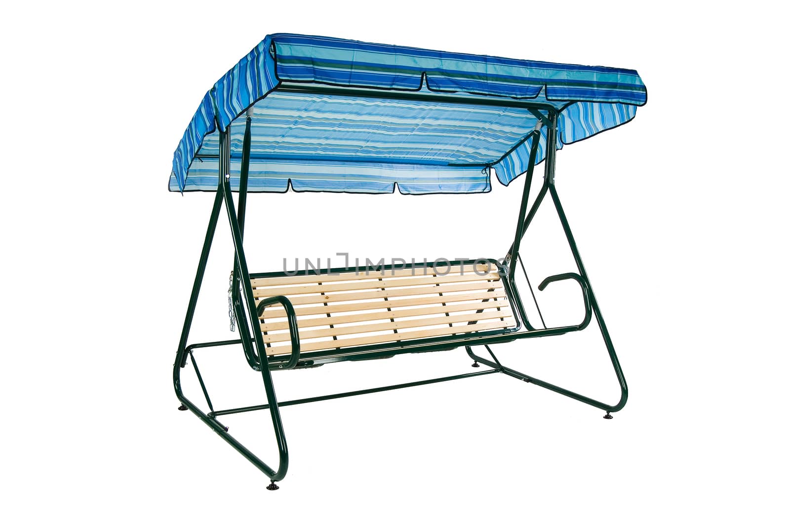 Camping and garden furniture on isolated studio background