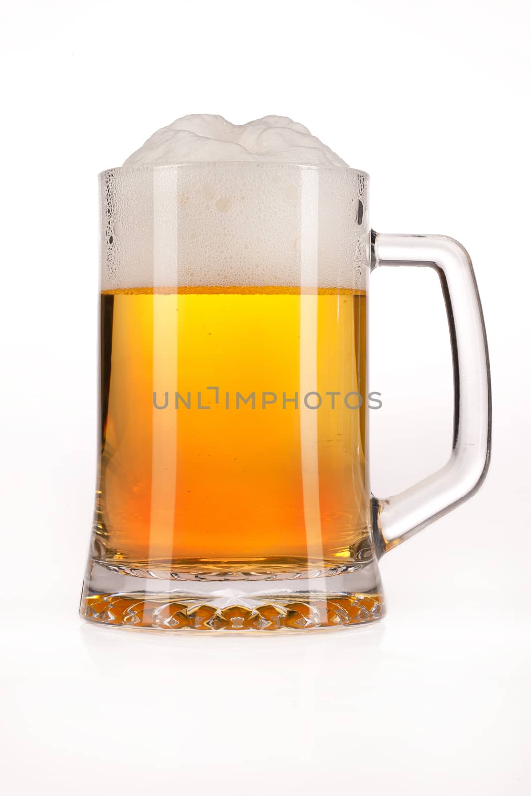 Glass of beer on isolated background