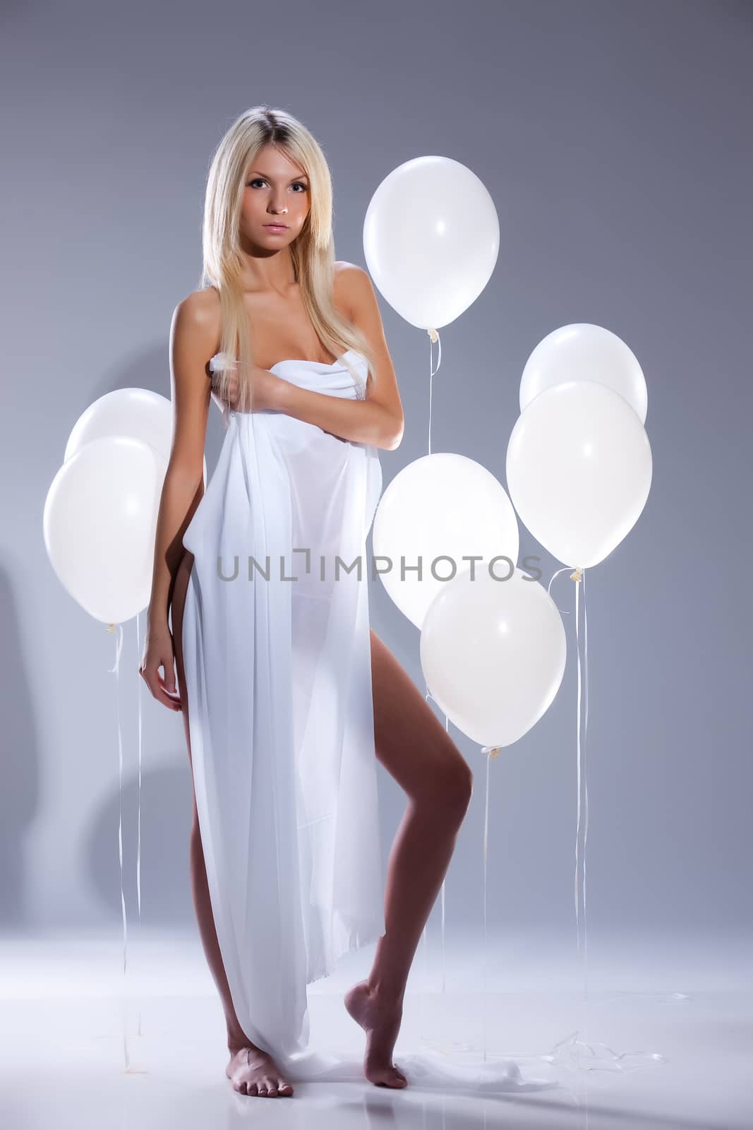 Young Woman With Balloons by Fotoskat