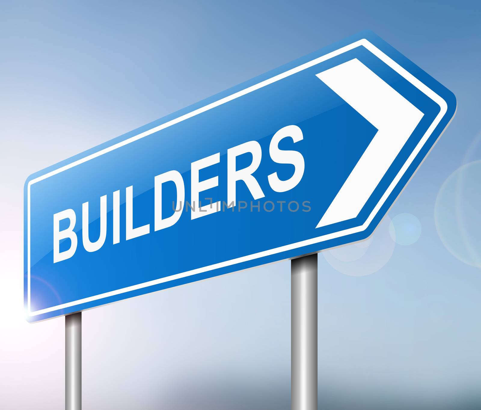 Illustration depicting a sign with a builders concept.