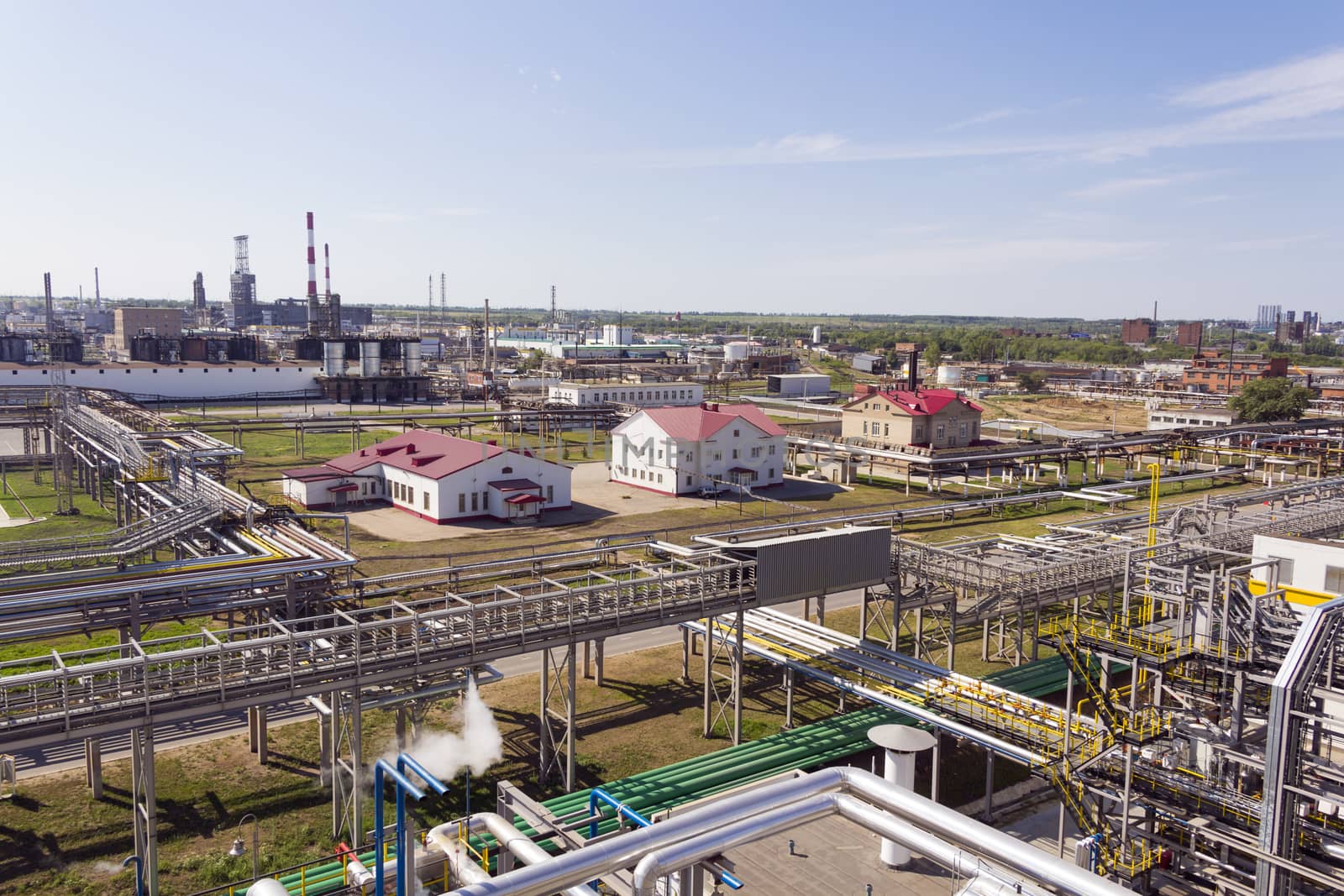 Landscape with big refinery complex at daylight