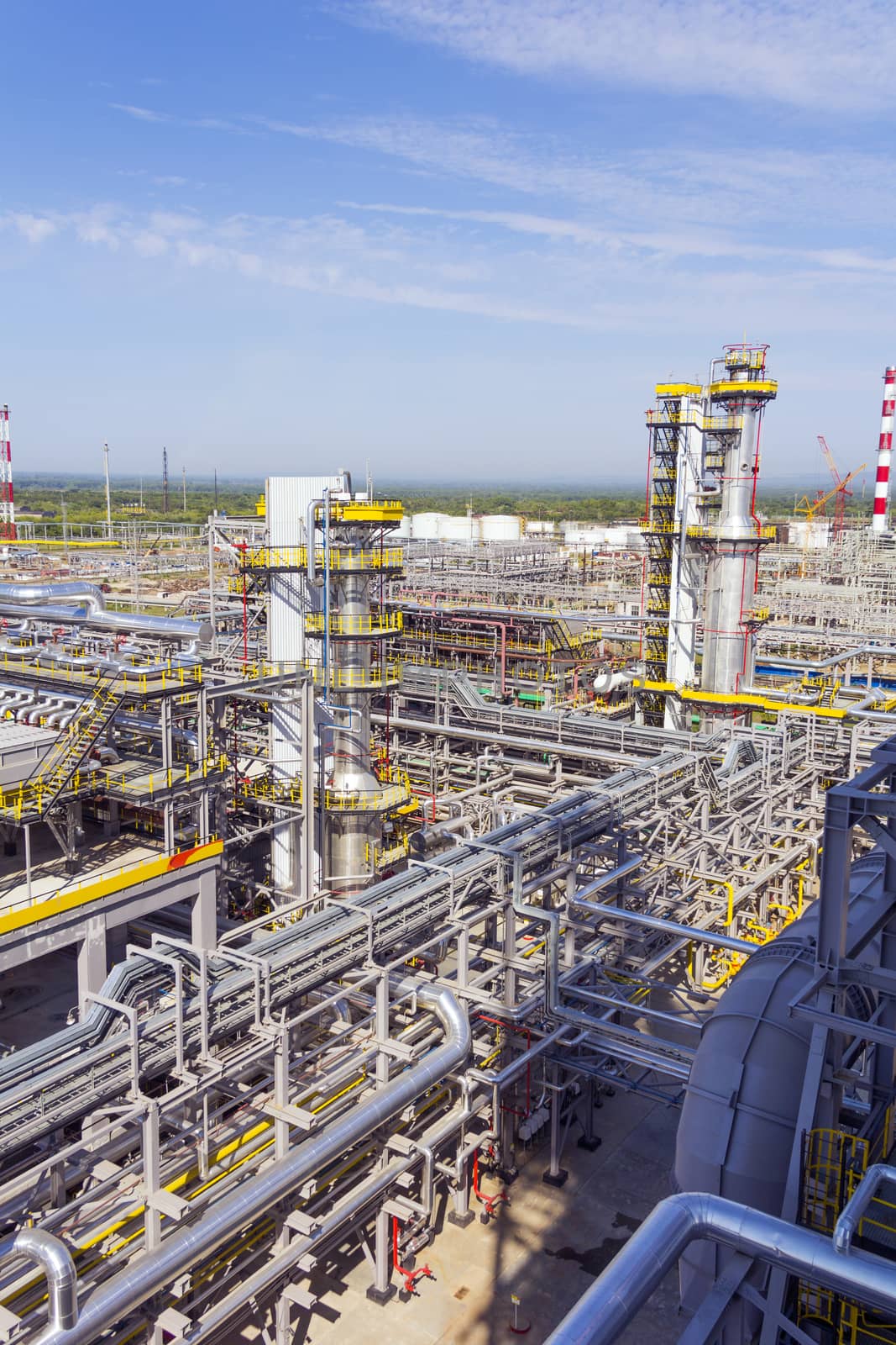 Landscape with big refinery complex at daylight