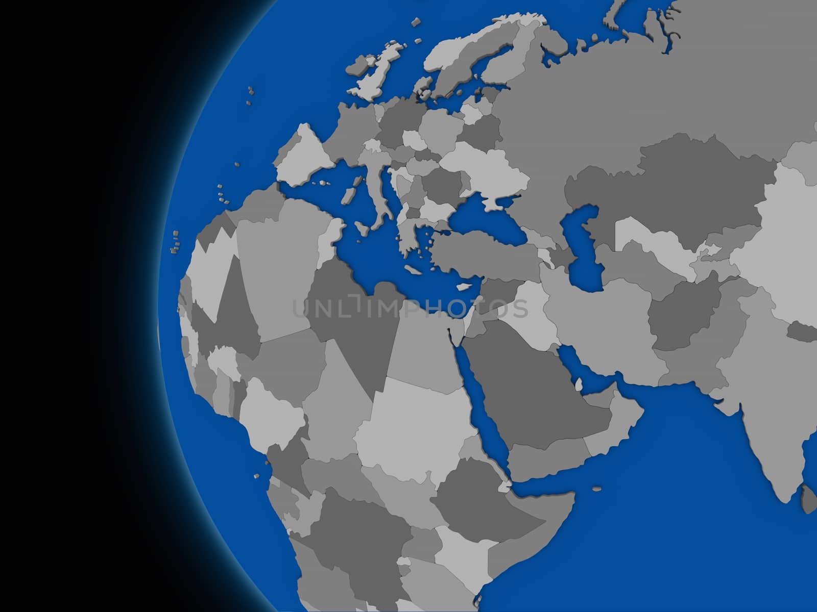 EMEA region on political Earth by Harvepino