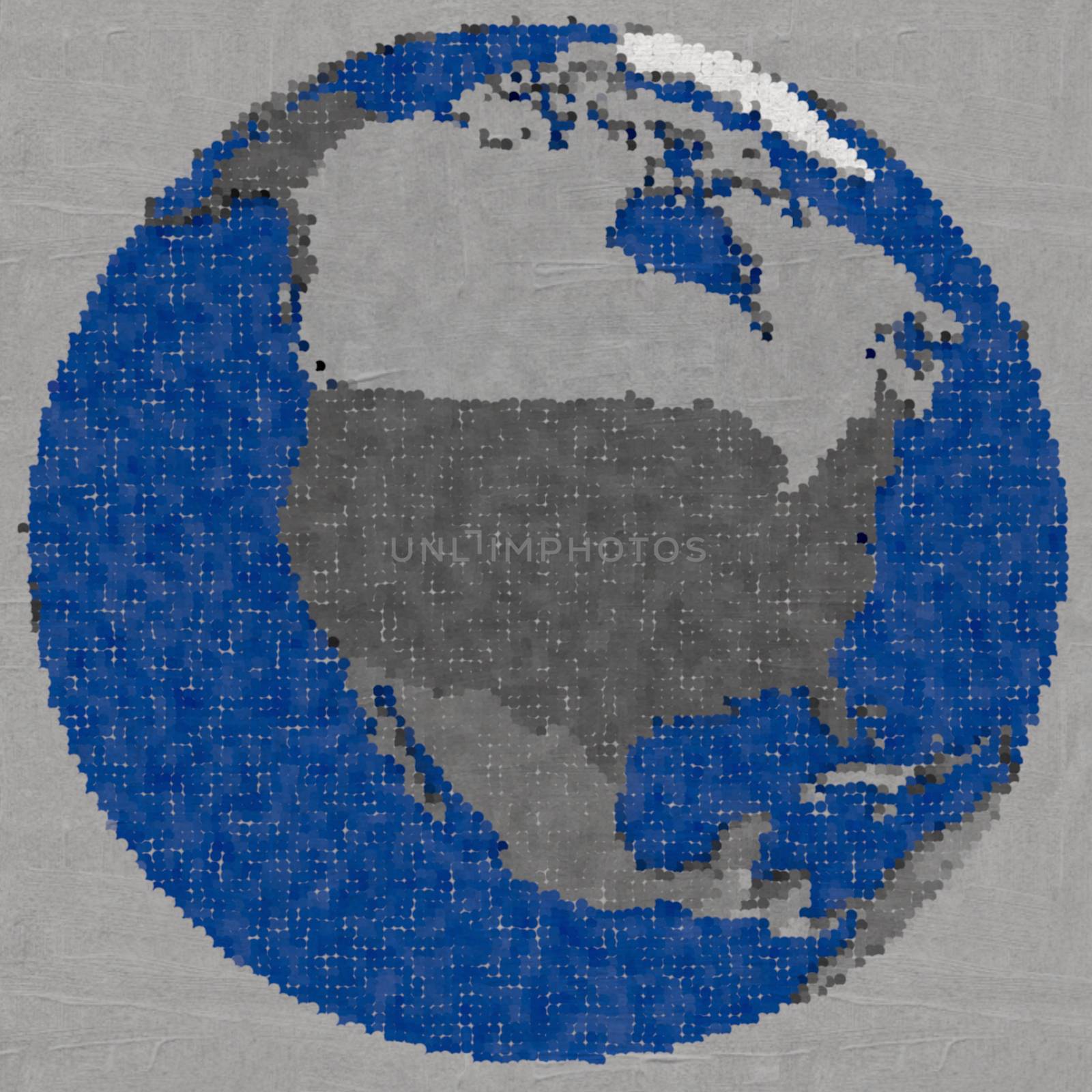 Drawing of north America on Earth by Harvepino