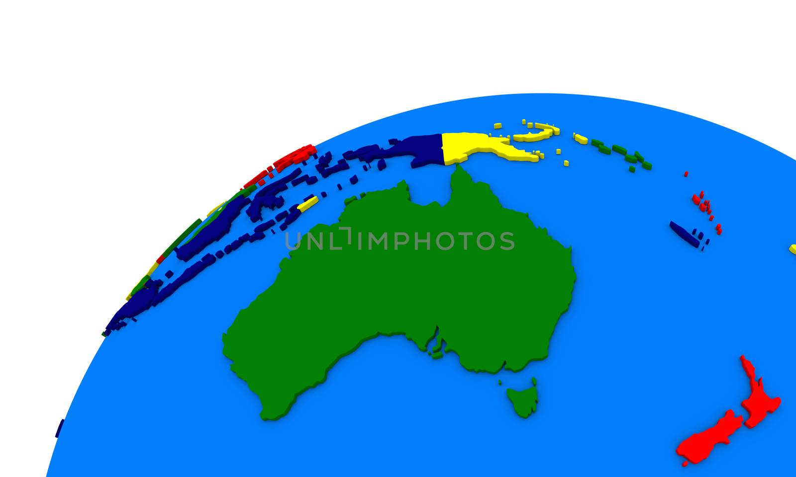 Australia on Earth political map by Harvepino