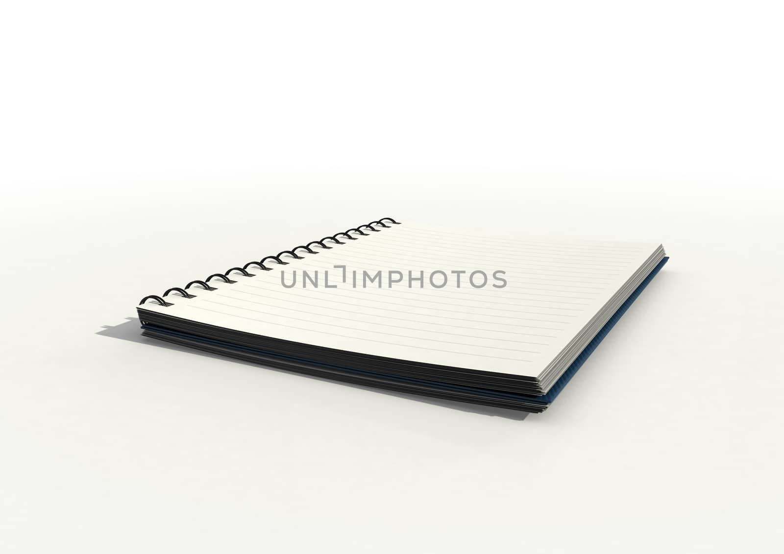 a Blank lined notepad on white surface