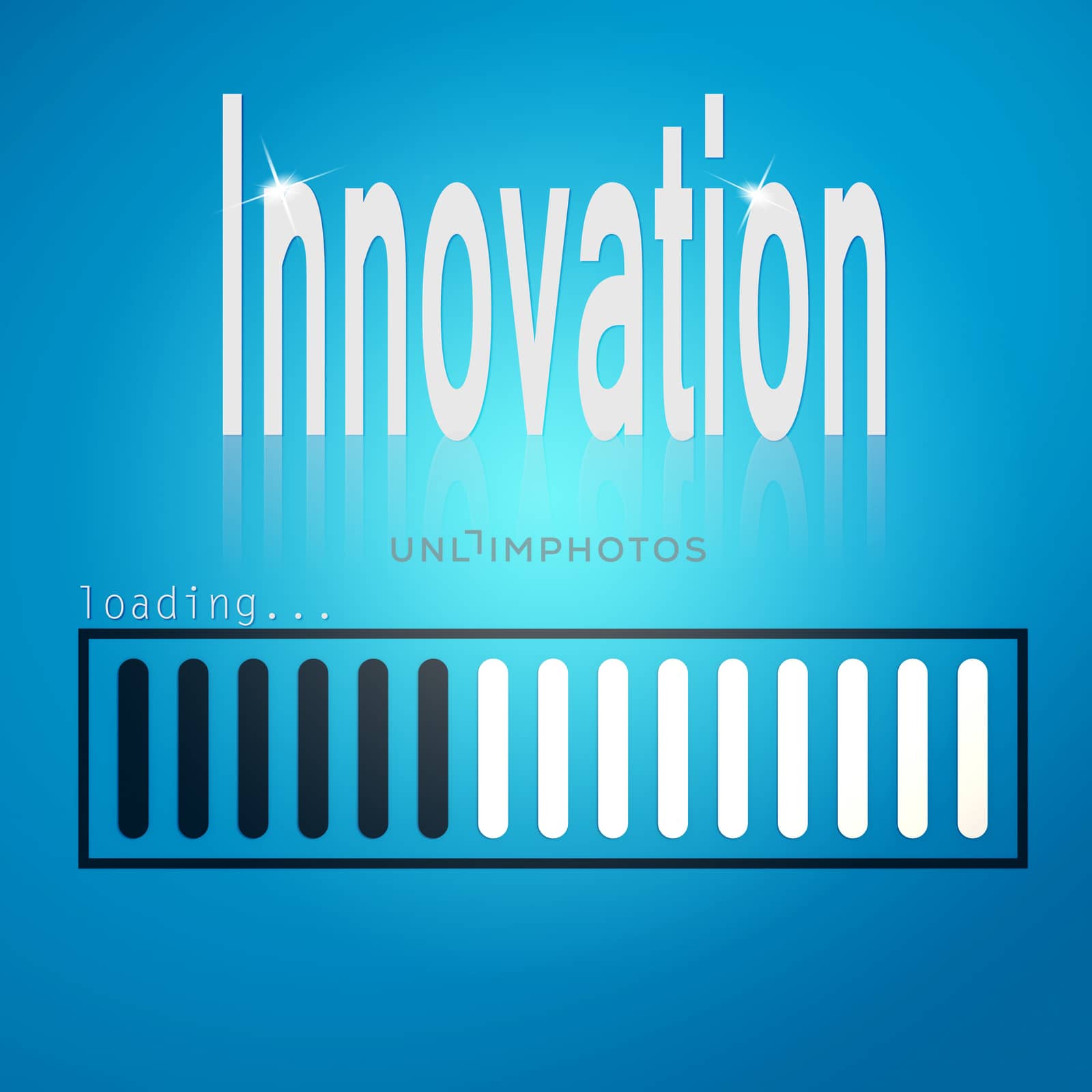 Innovation blue loading bar image with hi-res rendered artwork that could be used for any graphic design.