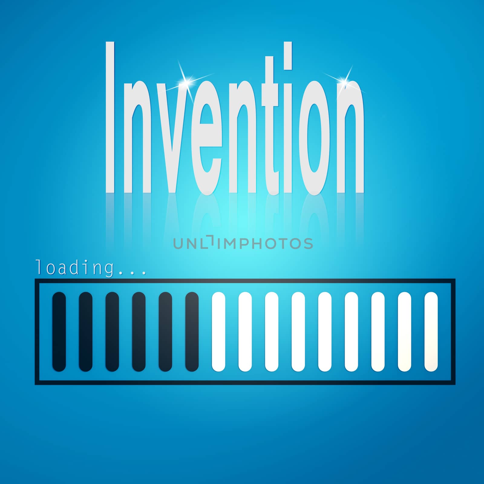 Invention blue loading bar image with hi-res rendered artwork that could be used for any graphic design.