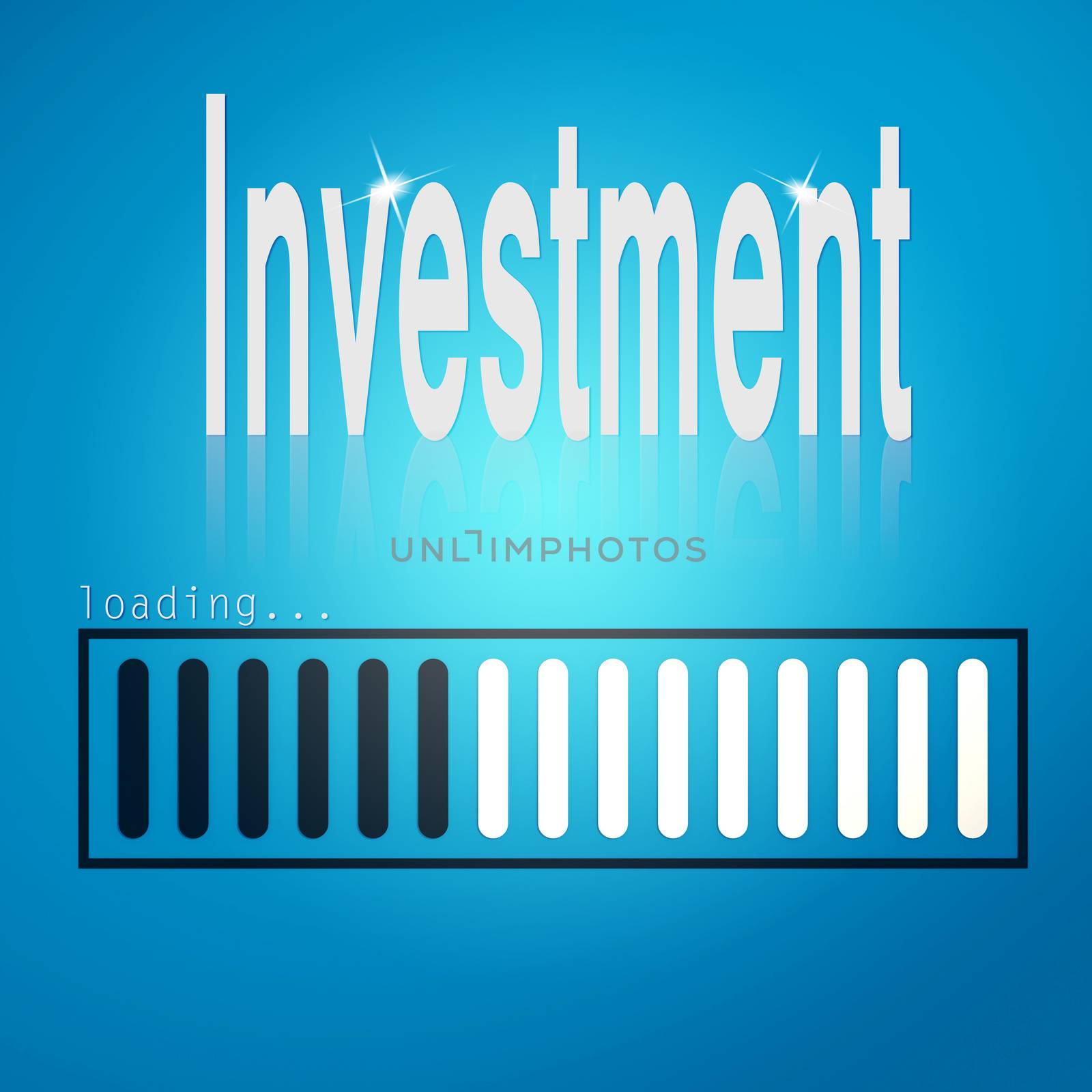 Investment blue loading bar image with hi-res rendered artwork that could be used for any graphic design.