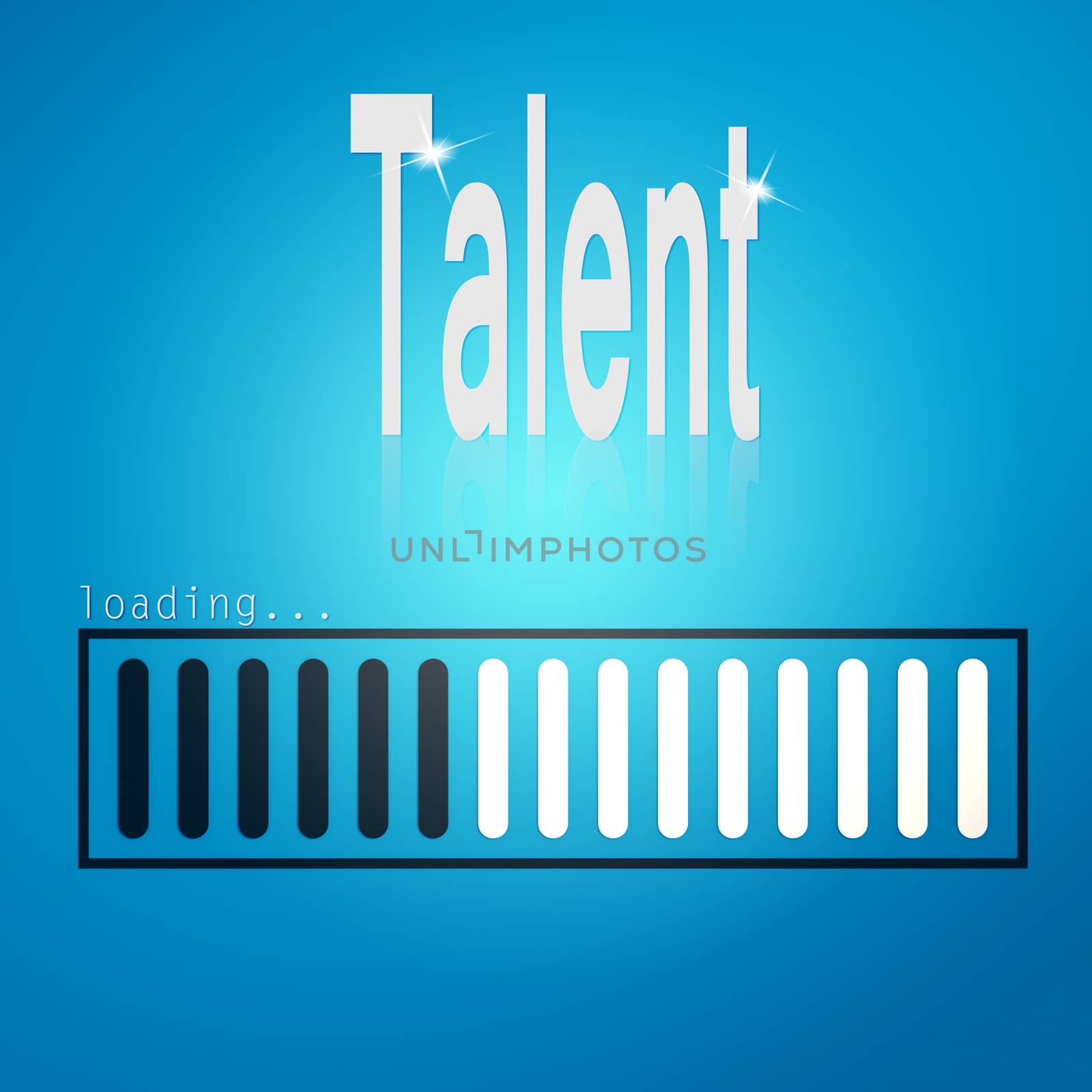 Progress Bar Loading with the text talent image with hi-res rendered artwork that could be used for any graphic design.