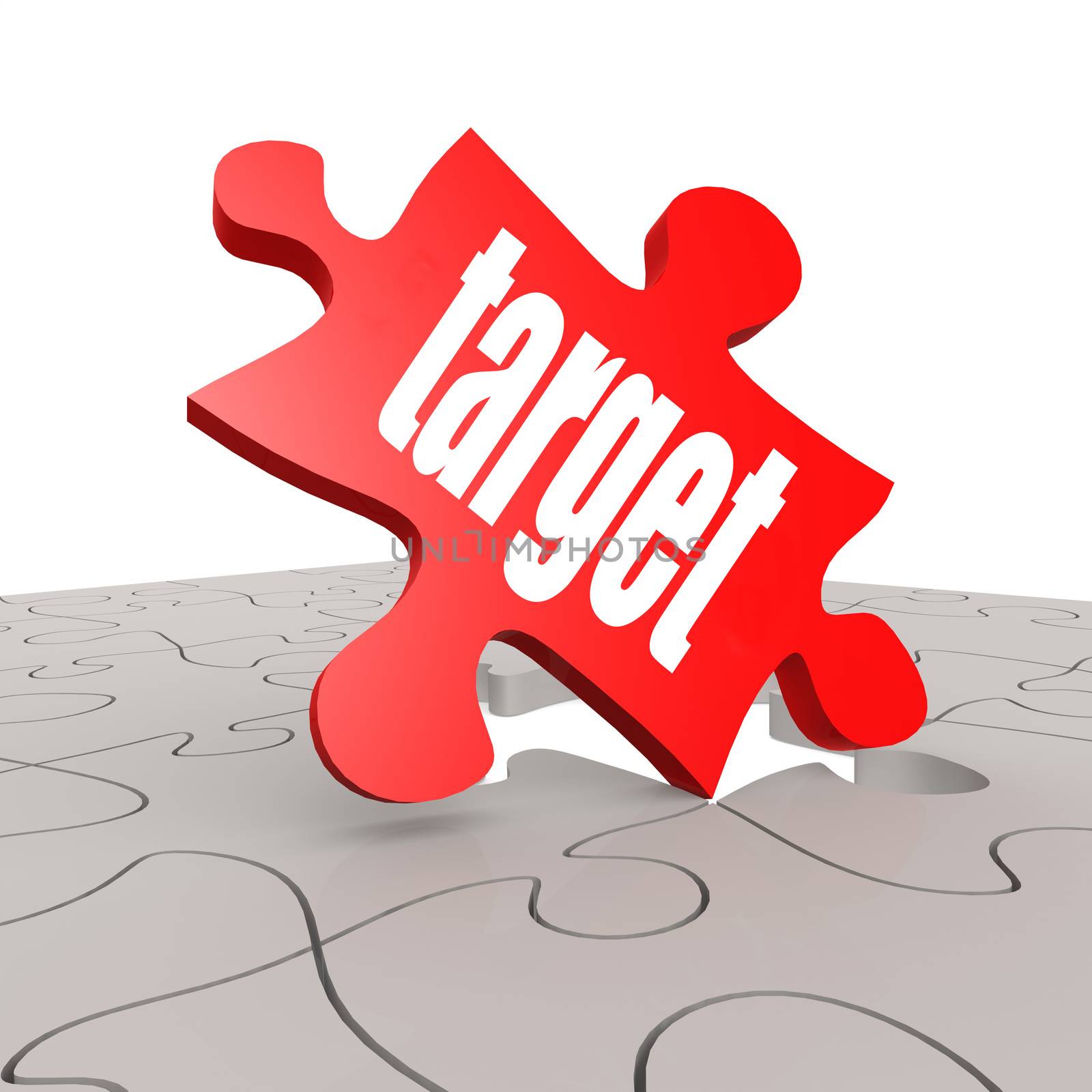 Target word with puzzle background image with hi-res rendered artwork that could be used for any graphic design.