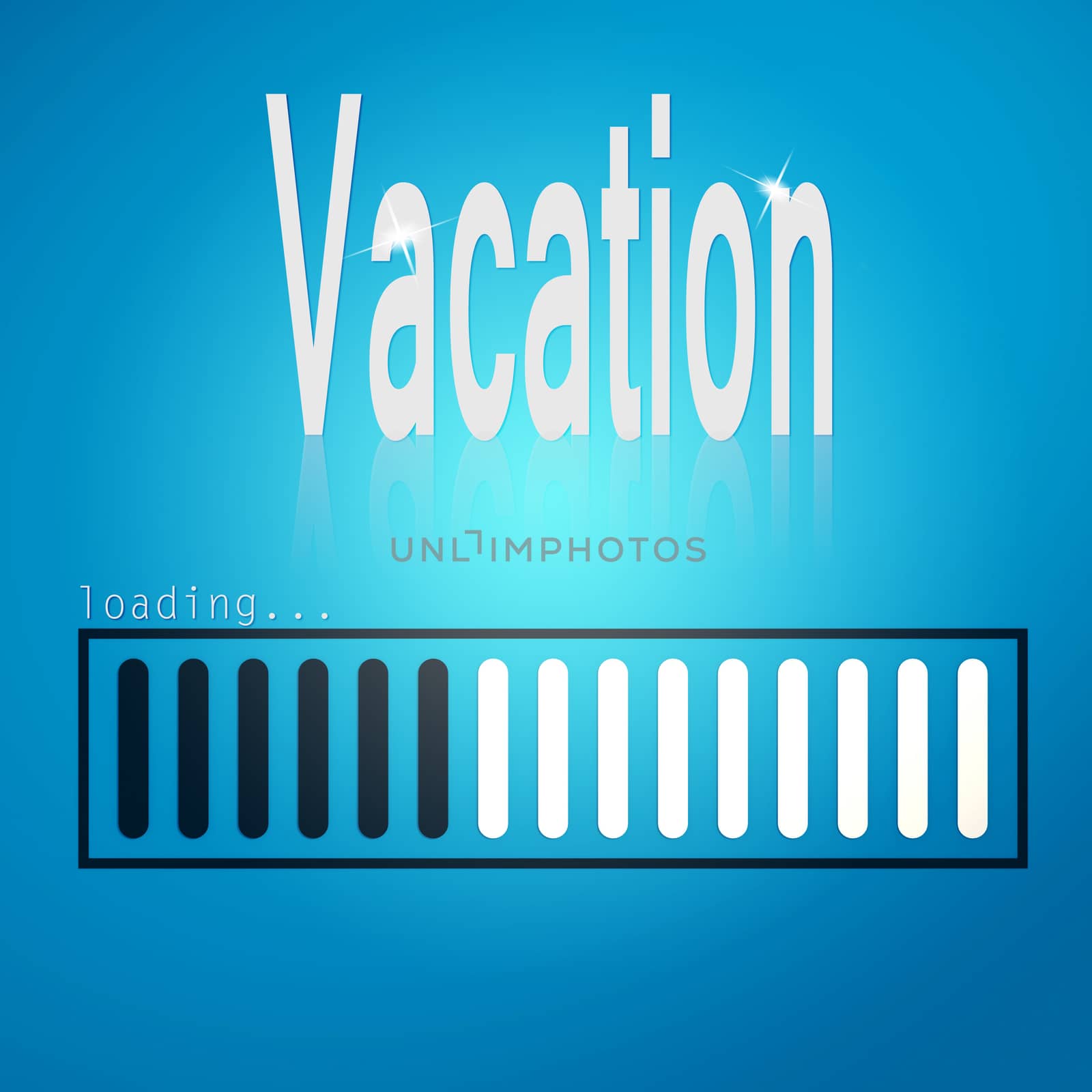 Vacation blue loading bar image with hi-res rendered artwork that could be used for any graphic design.
