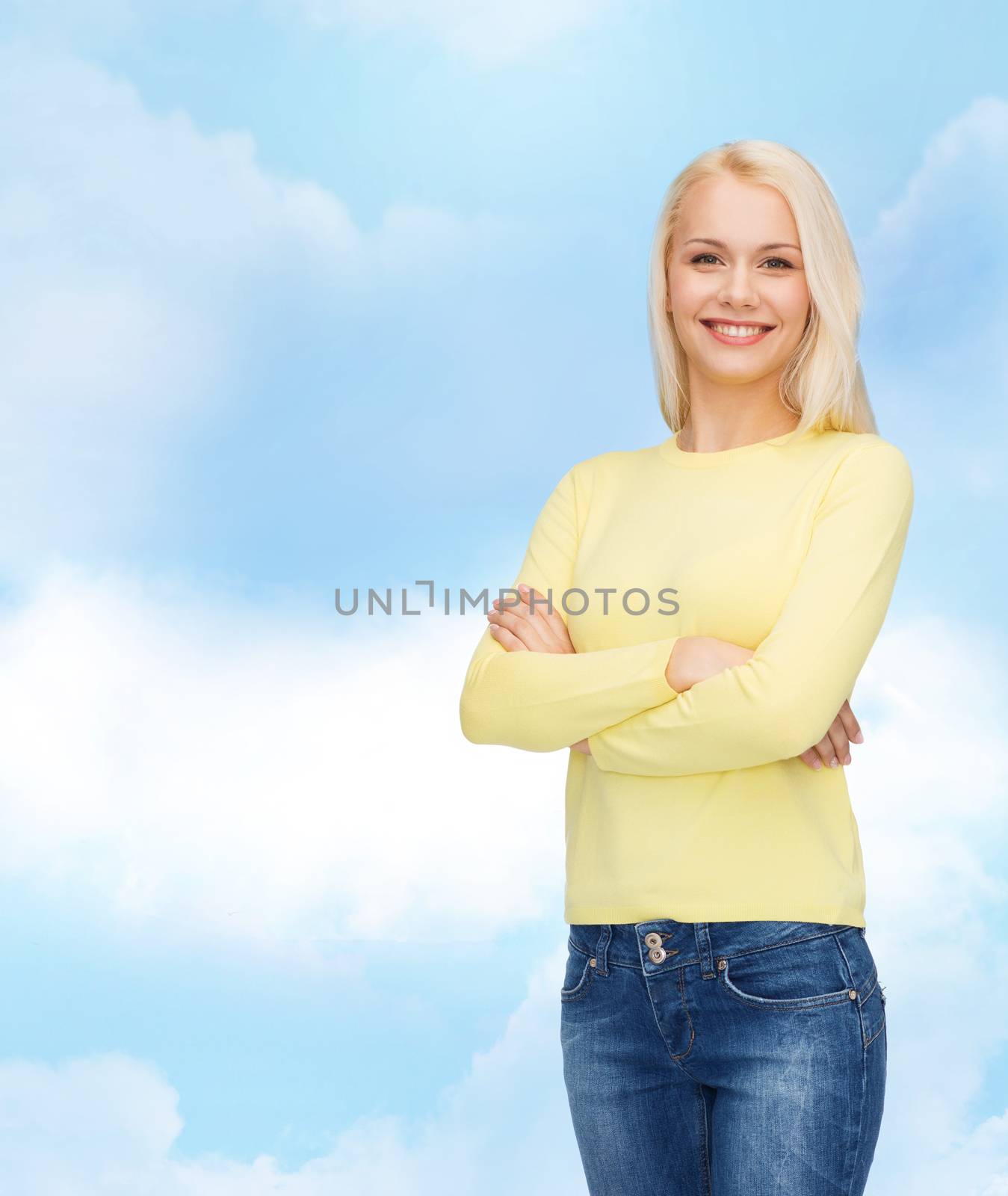 smiling girl in casual clothes by dolgachov