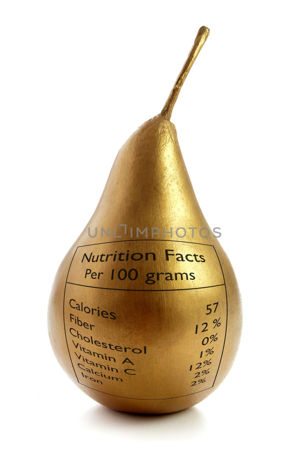 Gold pear superfood concept by unikpix