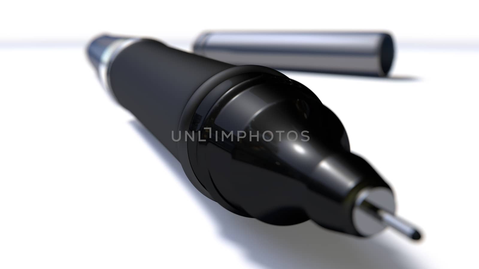 Magnified Pen on White by stockbp