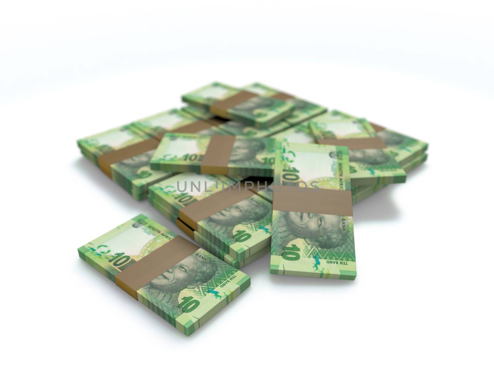a pile of south african money 10 rand by stockbp