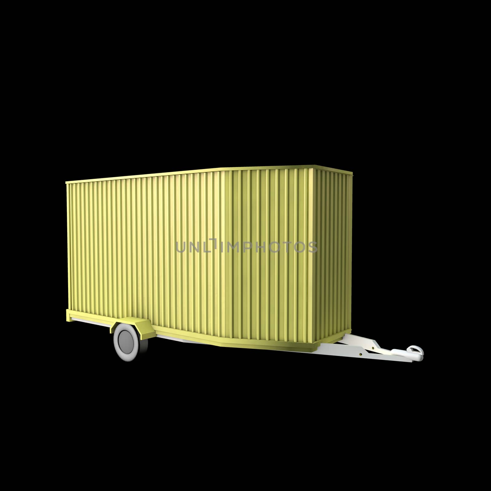 Big enclosed yellow trailer by stockbp