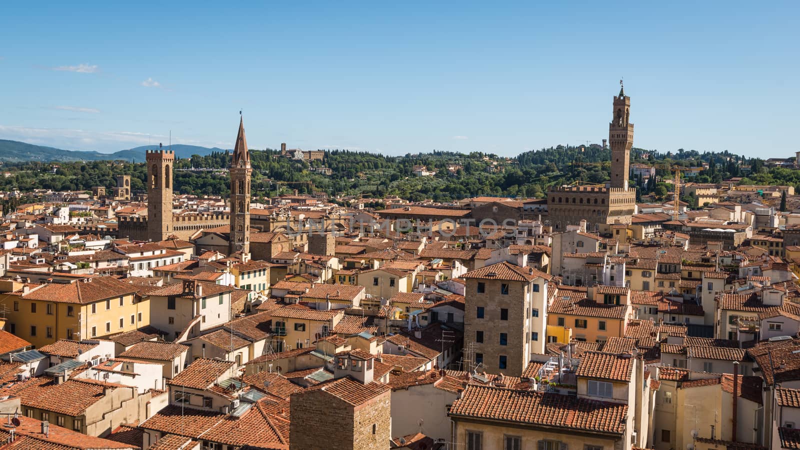 aerial view of historic  town Florence by Robertobinetti70