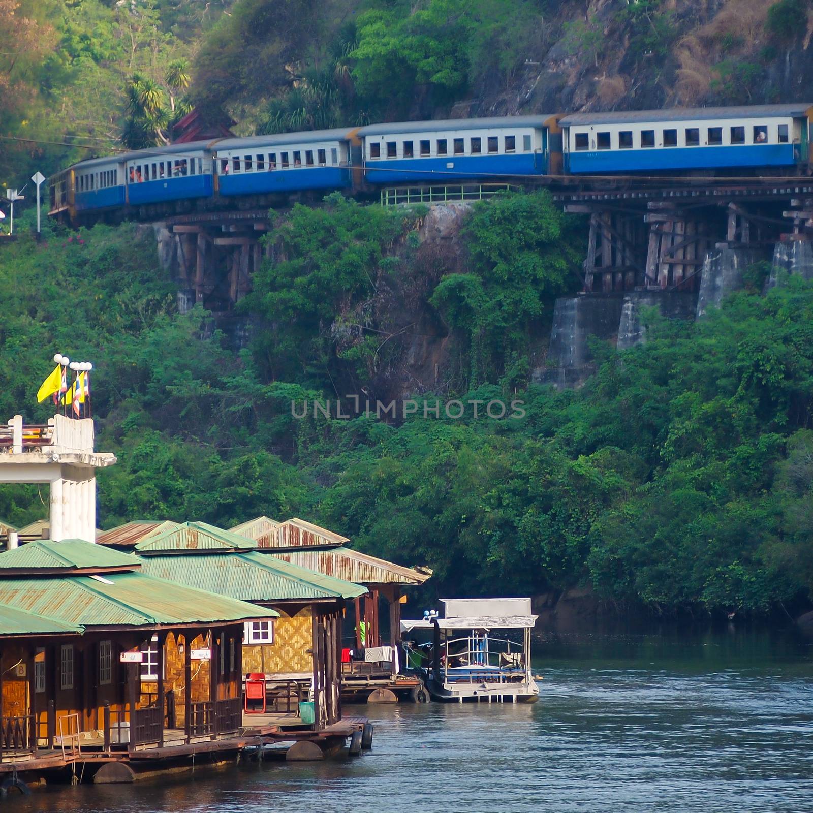 Kanchanaburi, Thailand - March 6, 2011 : River Kwai, and death Railway and Bridge of Death was built by the Empire of Japan, the second World War in Kanchanaburi, Thailand