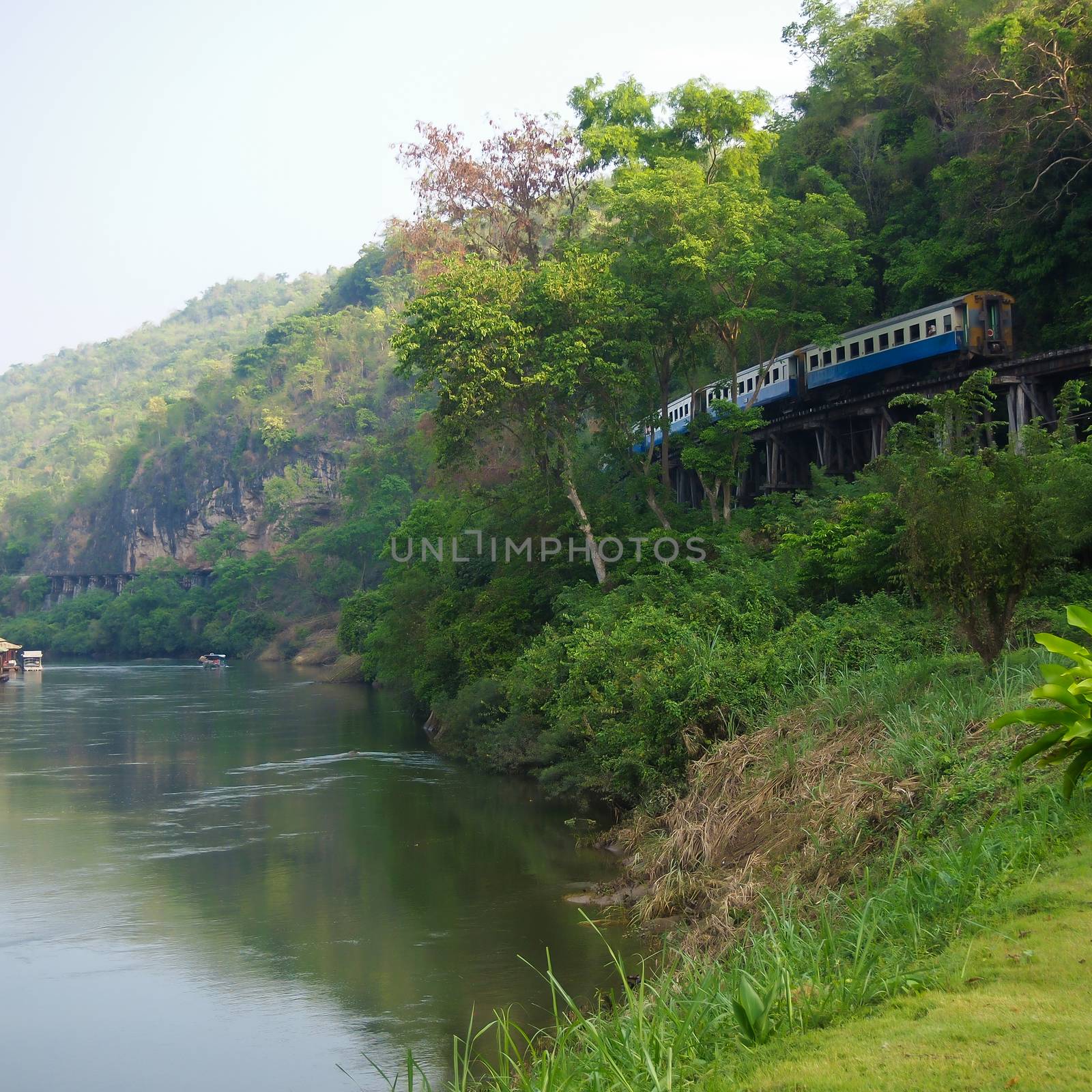 Kanchanaburi, Thailand - March 6, 2011 : River Kwai, and death Railway and Bridge of Death was built by the Empire of Japan, the second World War in Kanchanaburi, Thailand