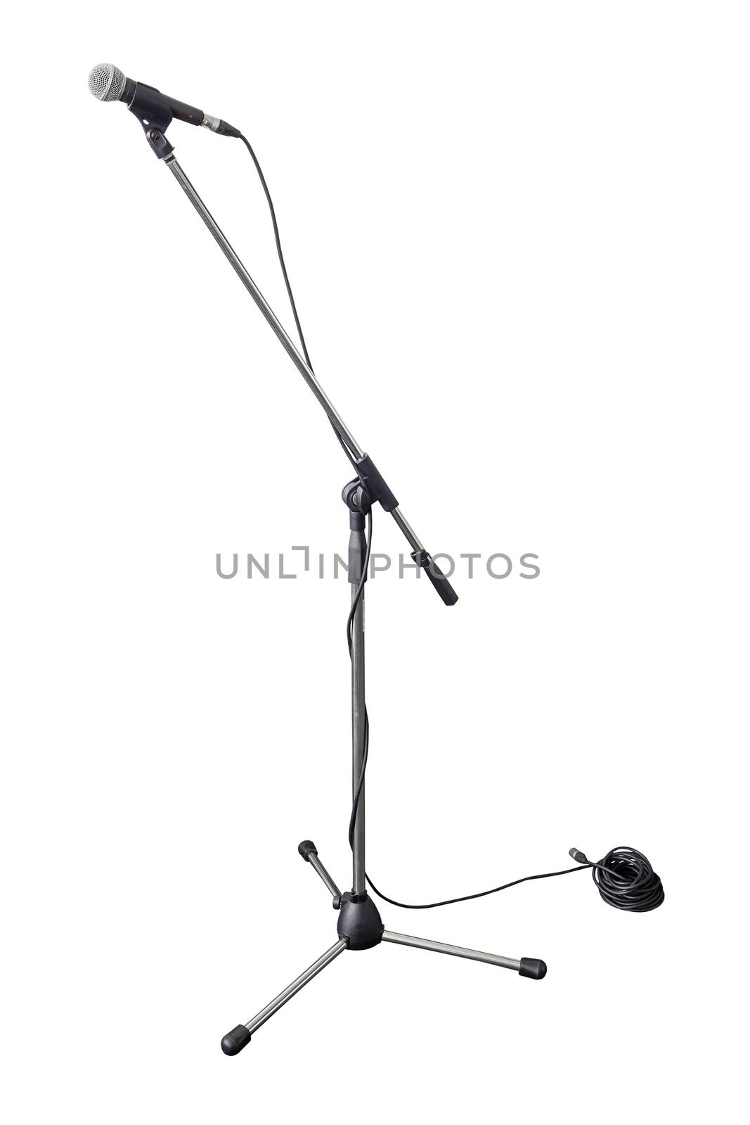Microphone and stand isolated on white background by FrameAngel