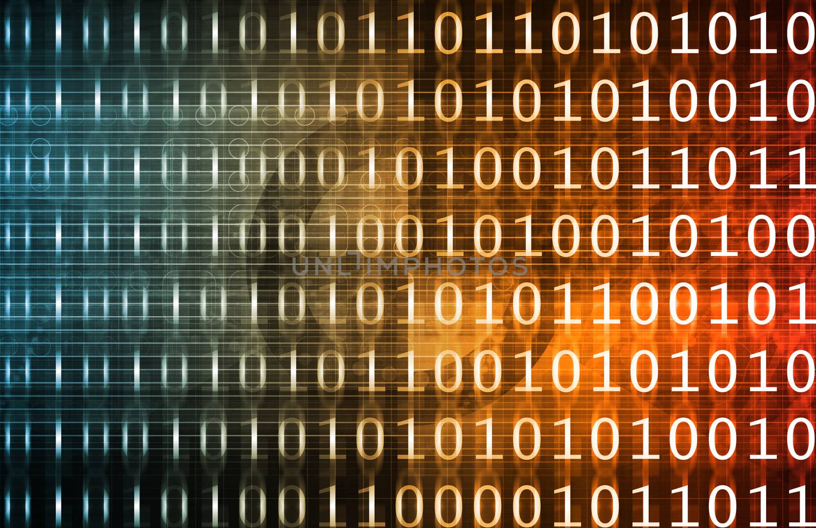 Binary Technology Stream with 1s and 0s Art