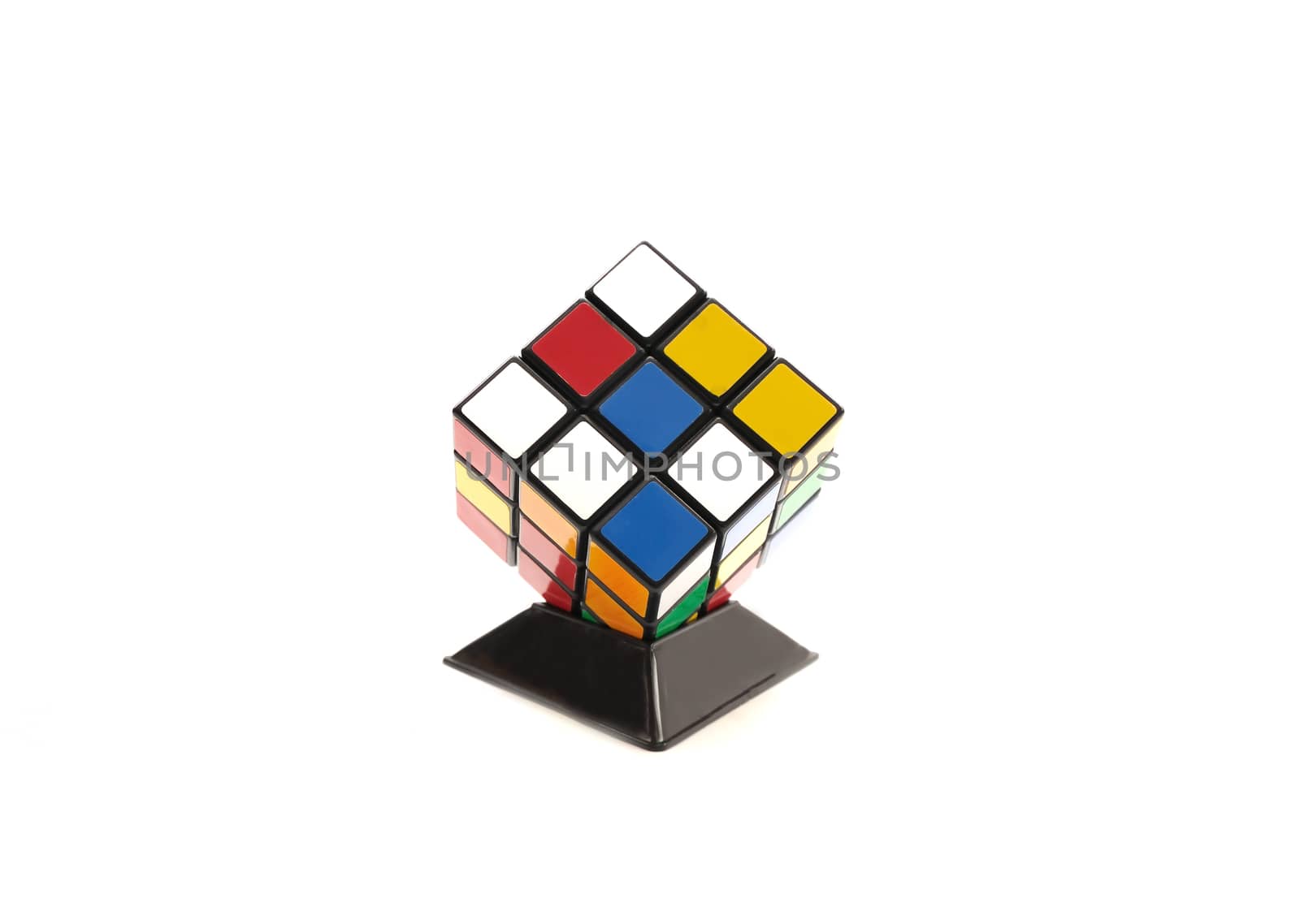 cube puzzle on white background stock photo