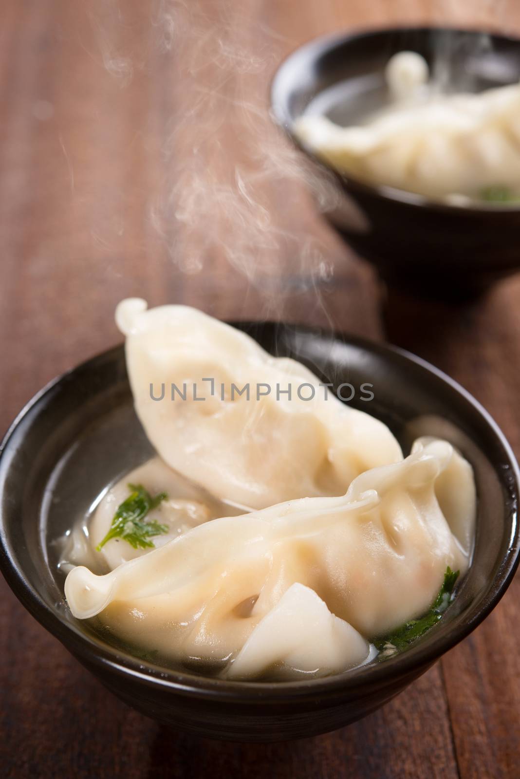 Asian appetizer dumplings soup  by szefei