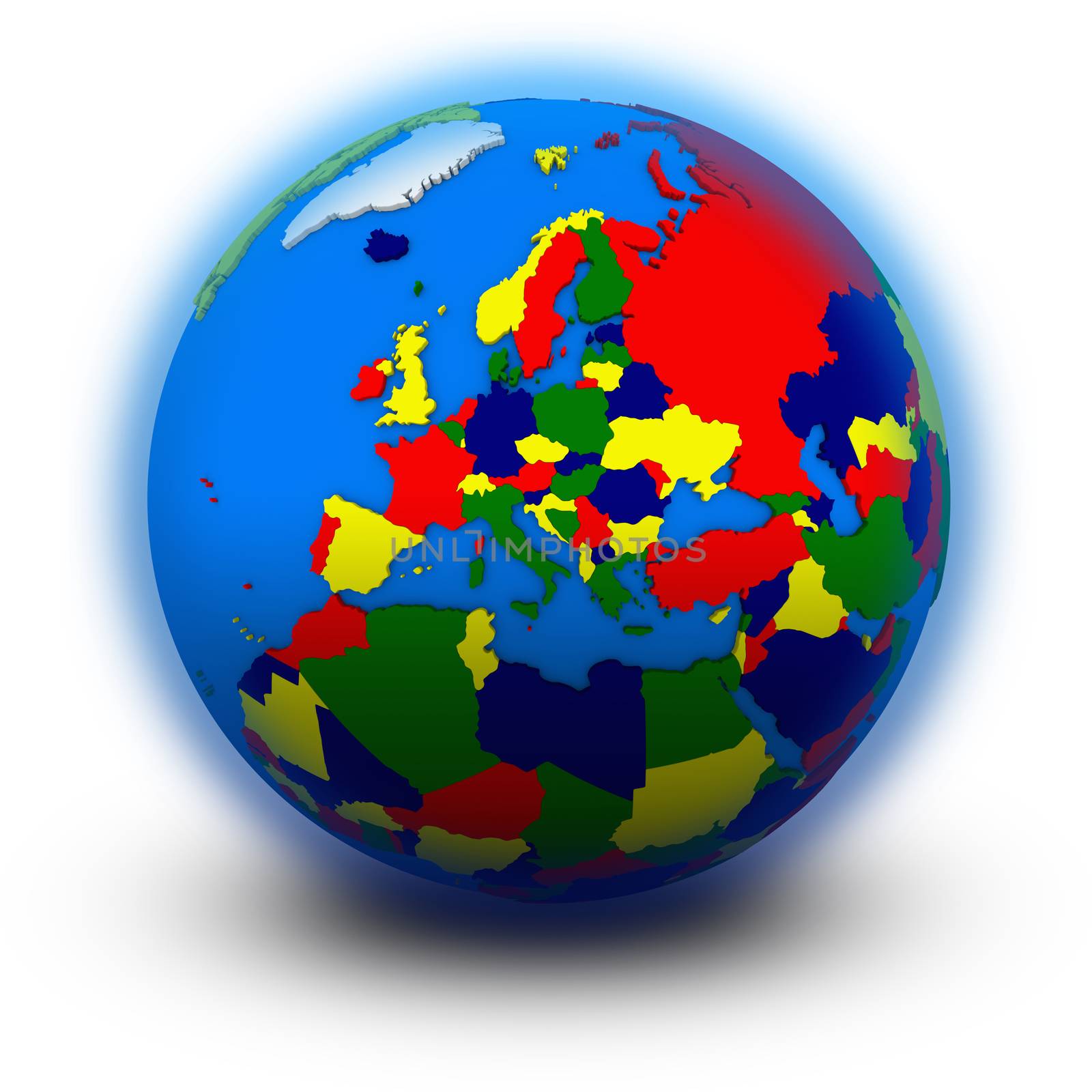 Europe on political globe by Harvepino
